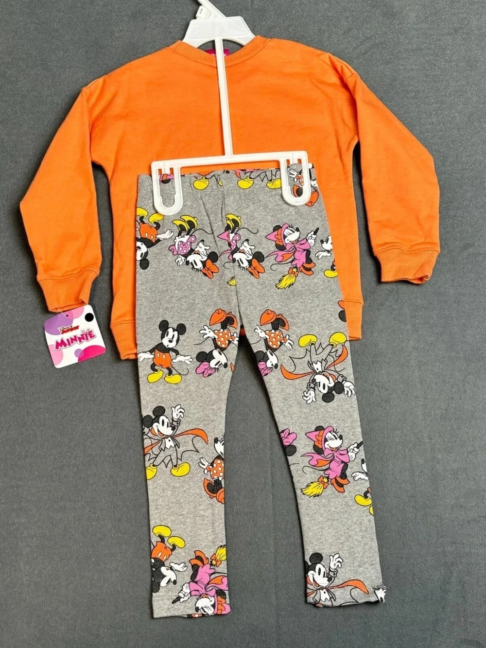 Minnie Mouse Orange Halloween Kids Matching Set